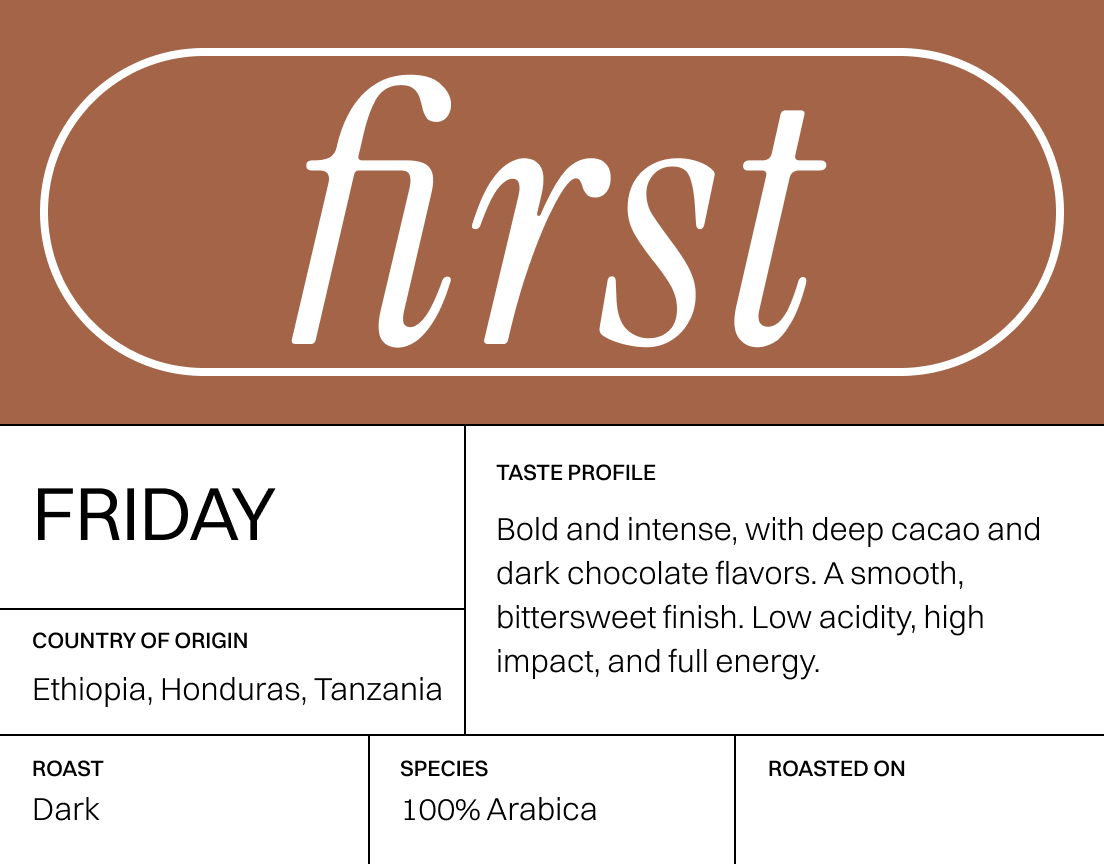 Friday – Ethiopia, Honduras, Tanzania Dark Blend Coffee Beans