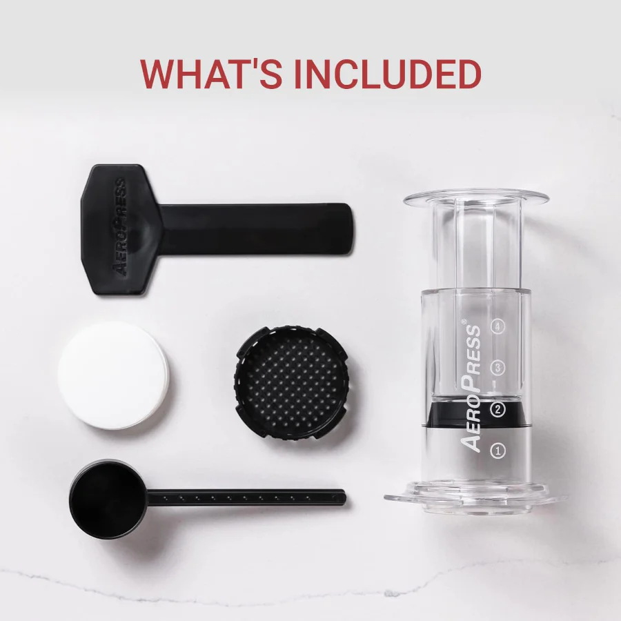 AeroPress® Clear Coffee Maker, 3-in-1 Coffee Press - Full Bodied Flavor Without Grit, Made with Tritan