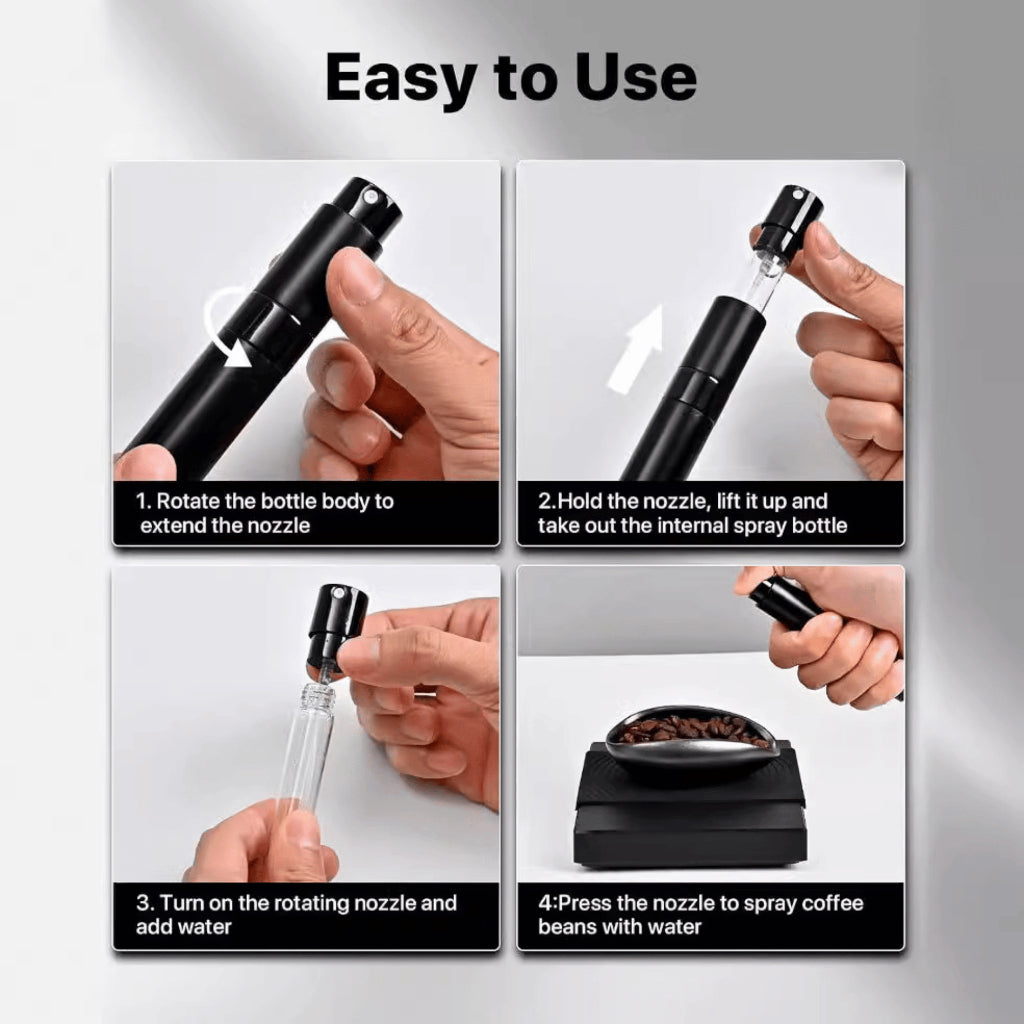 Retractable RDT Spray Bottle for Coffee Grinder Static Reduction