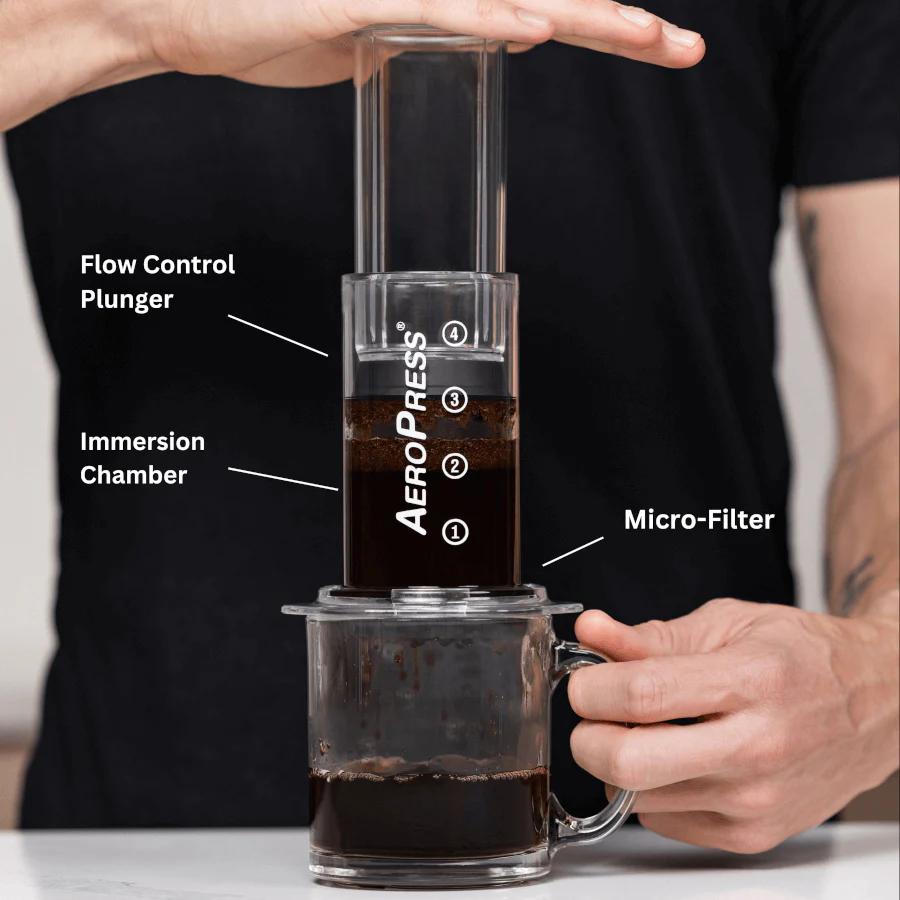 AeroPress® Clear Coffee Maker, 3-in-1 Coffee Press - Full Bodied Flavor Without Grit, Made with Tritan