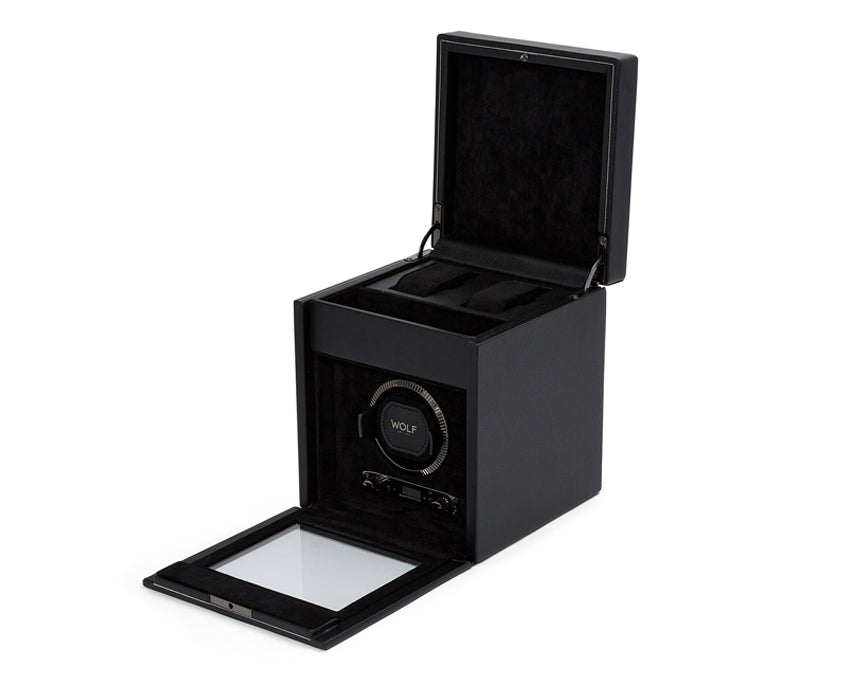Exquisite British Racing Single Watch Winder by WOLF 1834 - Elegant Automatic Timepiece Maintenance with Storage