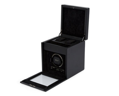 Exquisite British Racing Single Watch Winder by WOLF 1834 - Elegant Automatic Timepiece Maintenance with Storage