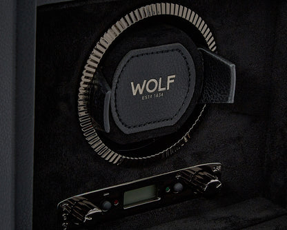 Exquisite British Racing Single Watch Winder by WOLF 1834 - Elegant Automatic Timepiece Maintenance with Storage