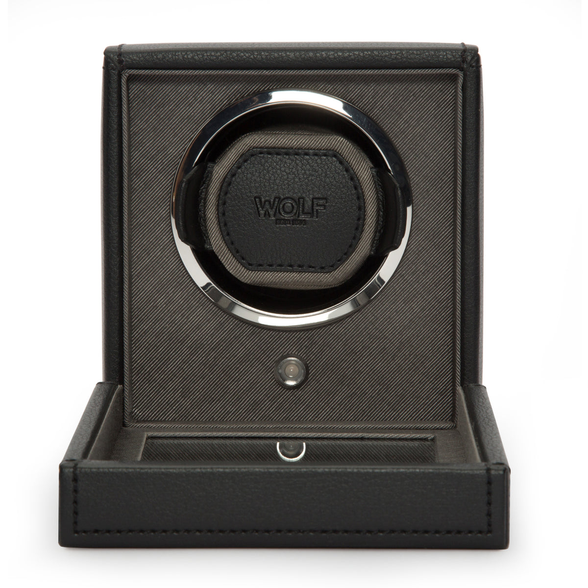 Premium Cub Watch Winder with Protective Cover by WOLF 1834 - Elegant and Efficient Automatic Watch Winding Solution