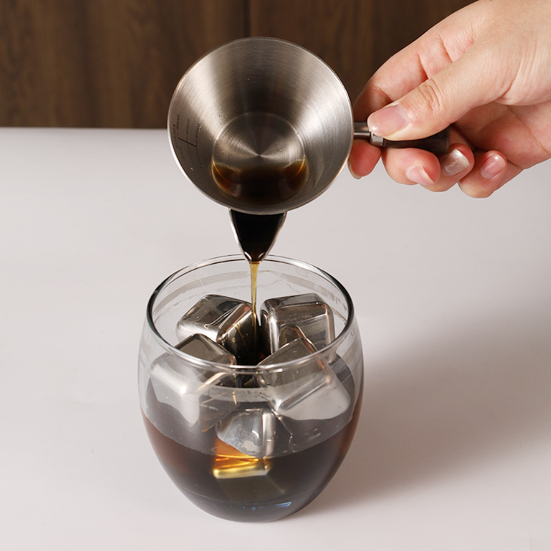 Crema Filter Espresso Measuring Cup 90ml, 304 Stainless Steel, Coffee Shot Cup