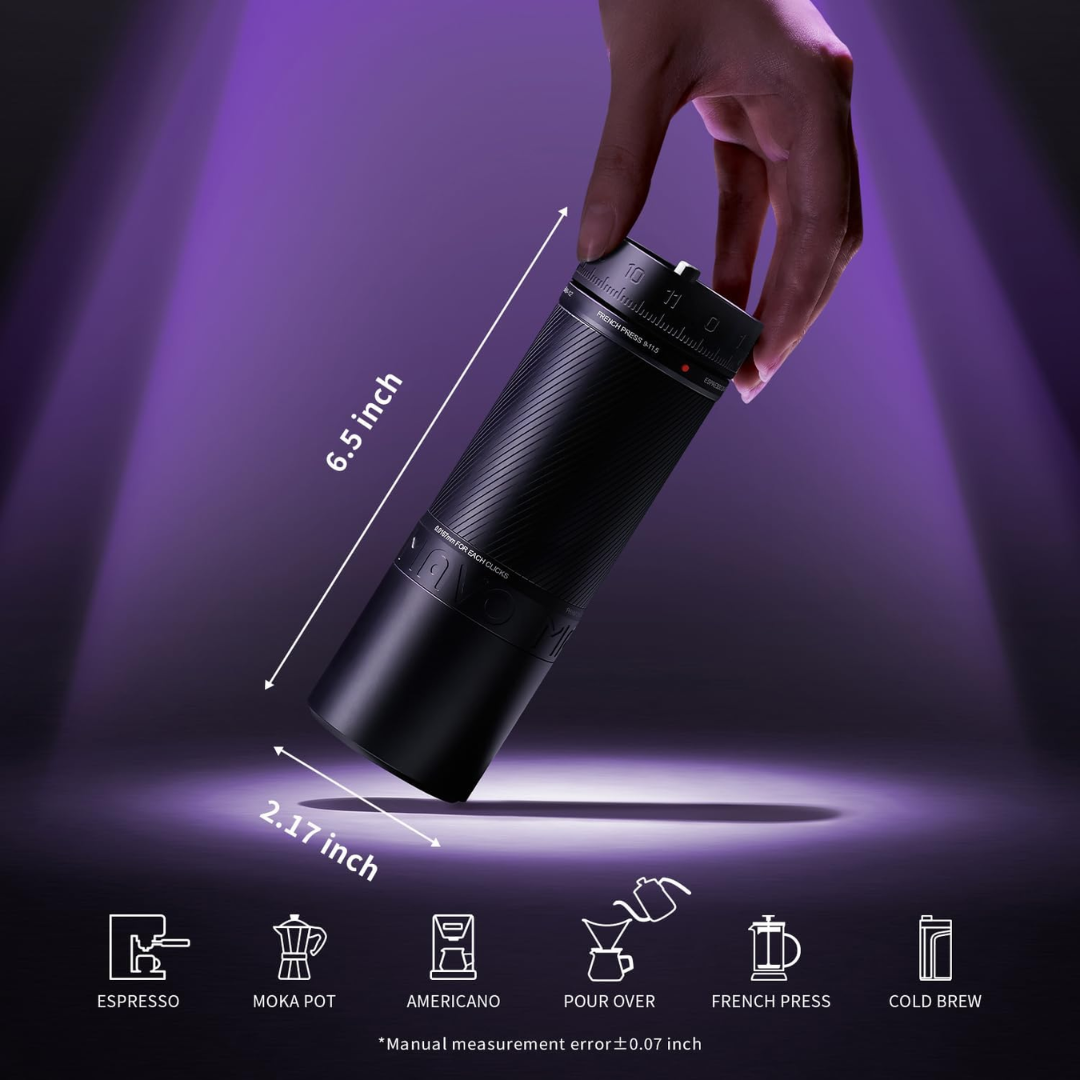 MAVO Phantox Pro Manual Coffee Grinder, 45mm Starblade Burr, Espresso & Pour Over