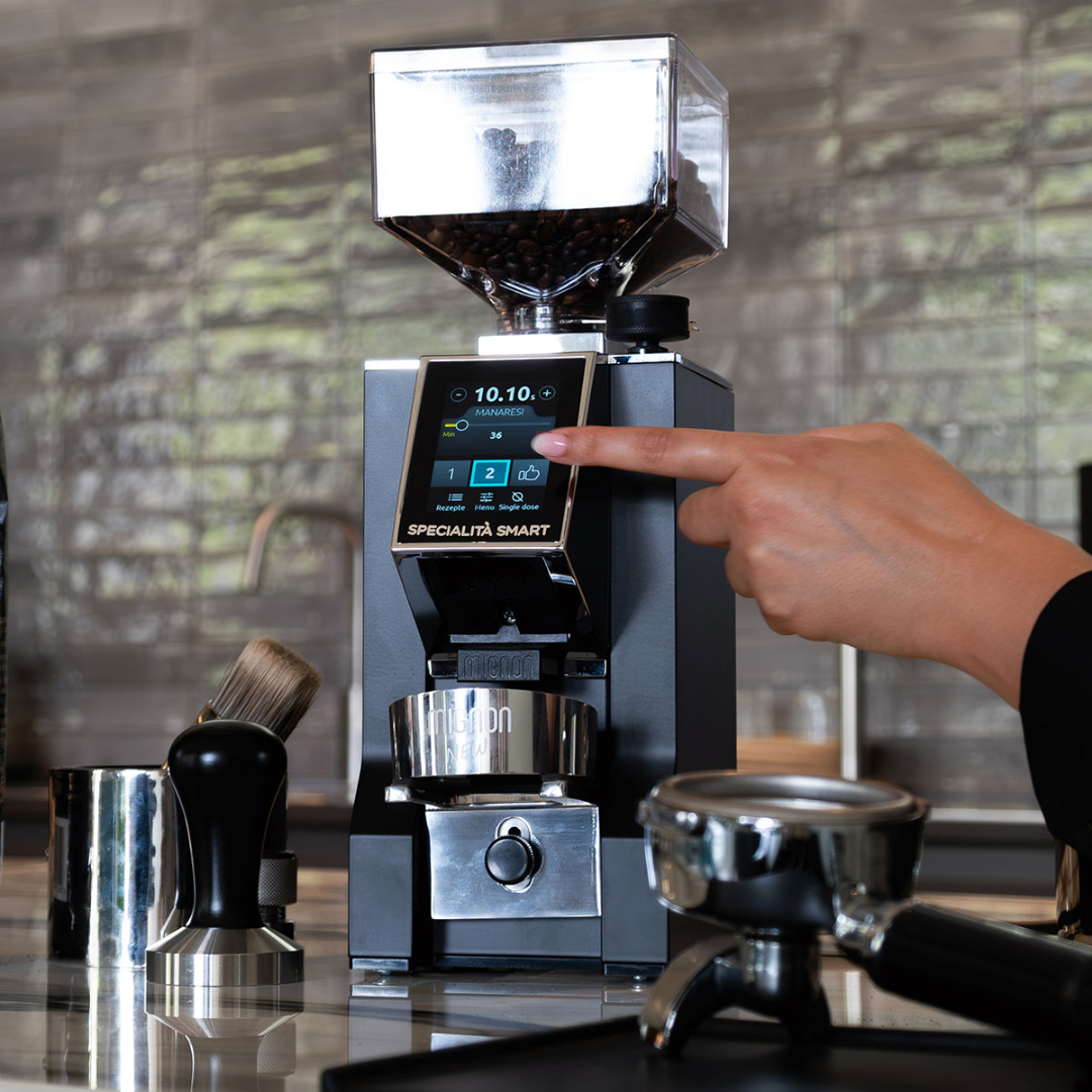 Eureka Mignon Specialita Smart Grinder - Burr Distance Sensor, Silent, Touchscreen, 55mm