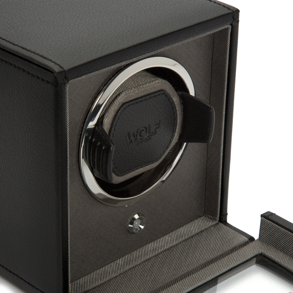 Premium Cub Watch Winder with Protective Cover by WOLF 1834 - Elegant and Efficient Automatic Watch Winding Solution