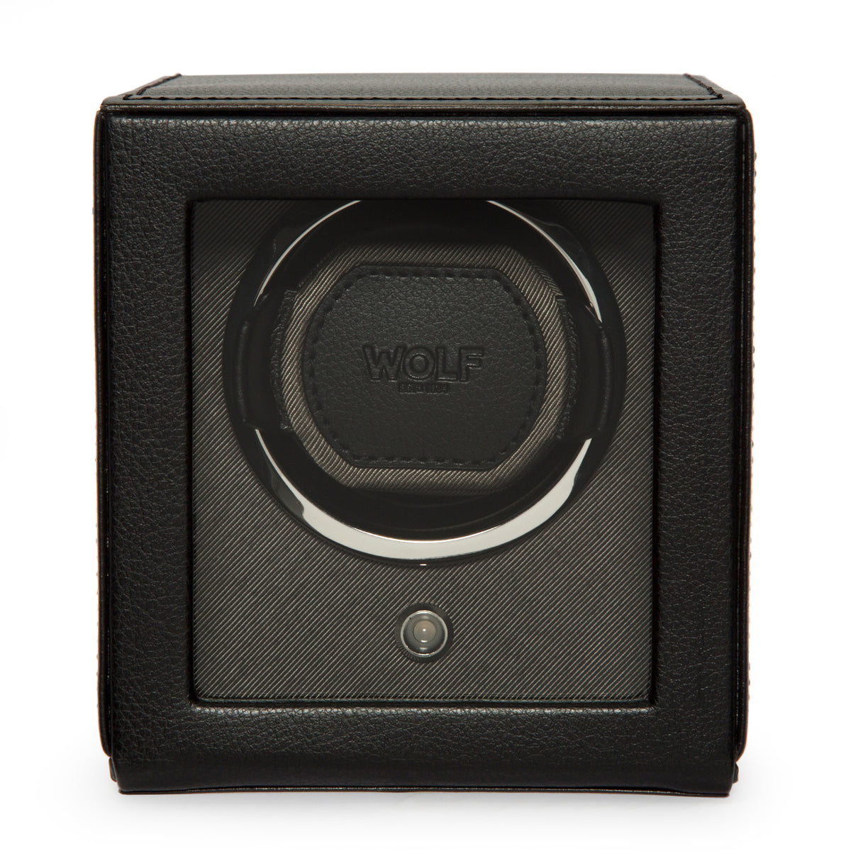 Premium Cub Watch Winder with Protective Cover by WOLF 1834 - Elegant and Efficient Automatic Watch Winding Solution