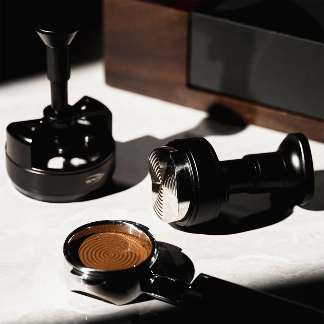IKAPE UniPress All-in-One Espresso Distributor & Tamper, One-Press Coffee Leveller