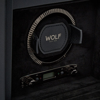 Exquisite British Racing Single Watch Winder by WOLF 1834 - Elegant Automatic Timepiece Maintenance with Storage