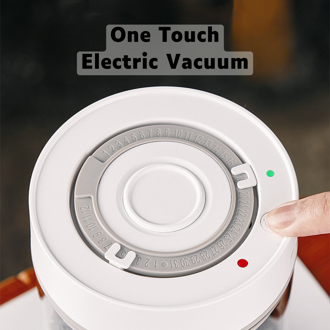 Electric Vacuum Container Canister for Coffee Beans, 6 Months Battery Life, One Touch Activation, USB Charging