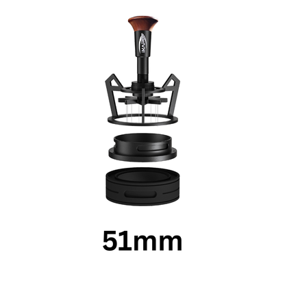 IKAPE V3 Espresso WDT Tool – Rotary Springback Distribution Tool with Funnel (51mm / 54mm / 58mm)