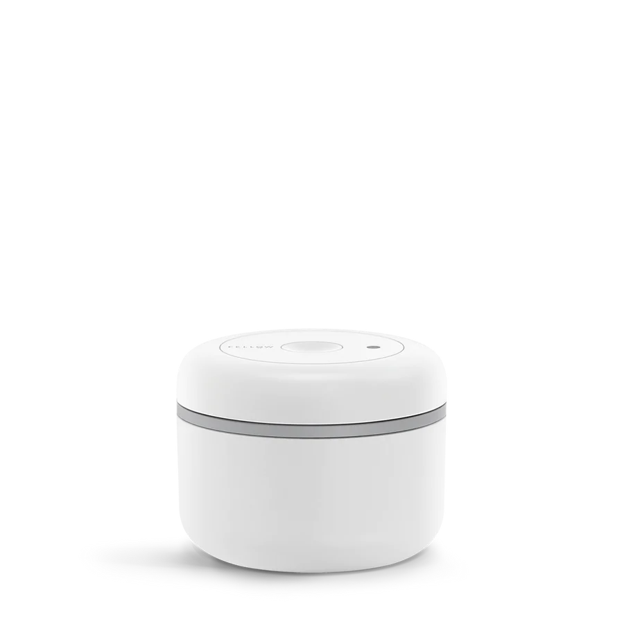 Fellow Atmos Vacuum Canister Airtight Seal, Keep coffee fresher, Vacuum Pump, Press To Release, Twist To Remove Air