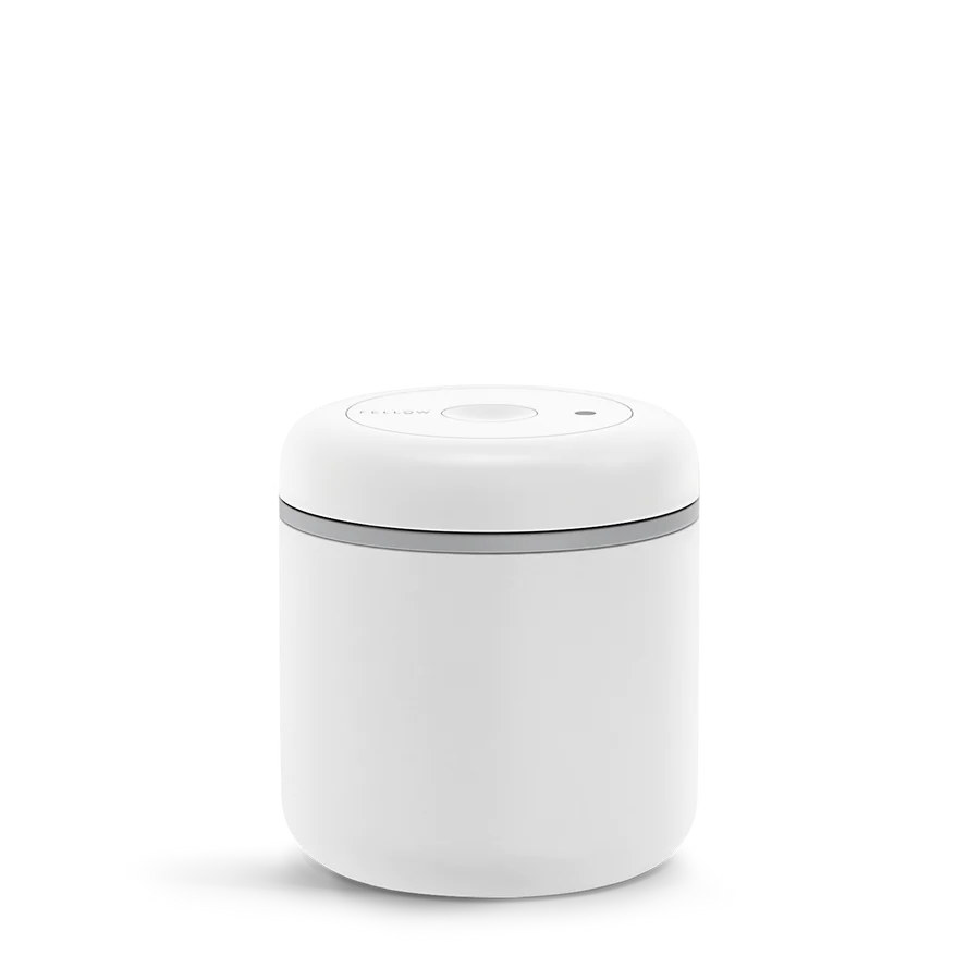 Fellow Atmos Vacuum Canister Airtight Seal, Keep coffee fresher, Vacuum Pump, Press To Release, Twist To Remove Air