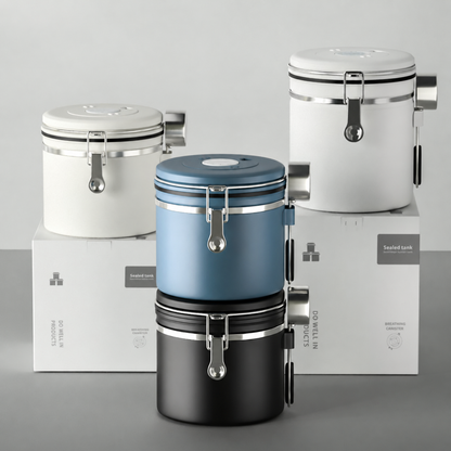 Coffee Bean Container Canister Air Tight with CO2 relief valve- holds 750g of bean, 1.8L