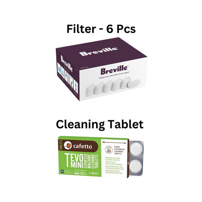 Original Breville Espresso Machine Water Filters (6 pack), 1 Year Supply, BWF100 BWF-100, Cafetto Descale, Urnex Cafiza