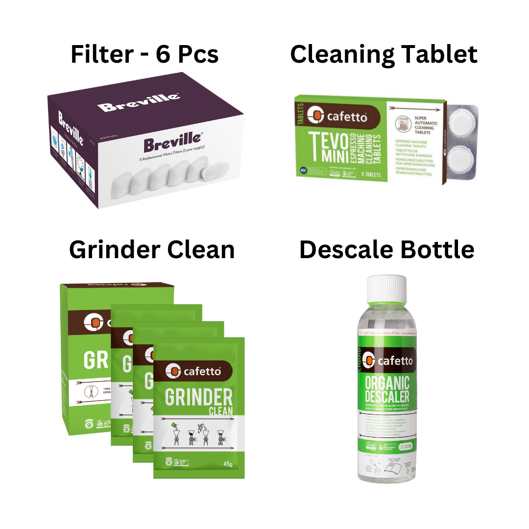 Original Breville Espresso Machine Water Filters (6 pack), 1 Year Supply, BWF100 BWF-100, Cafetto Descale, Urnex Cafiza
