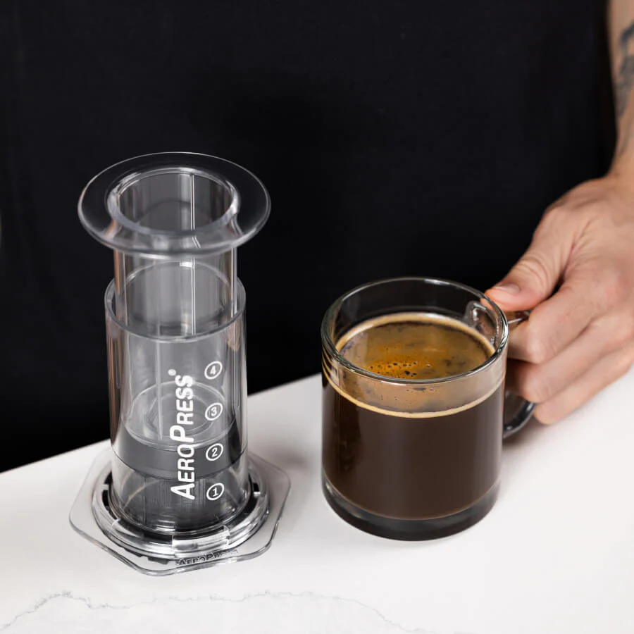 AeroPress® Clear Coffee Maker, 3-in-1 Coffee Press - Full Bodied Flavor Without Grit, Made with Tritan