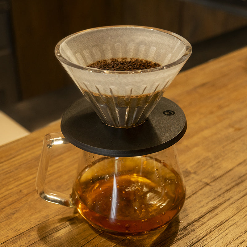 Timemore V60 Coffee Set, V60 Crystal Eye Dripper PCTG, Glass Carafe Server, Black and White, 01 and 02 Size