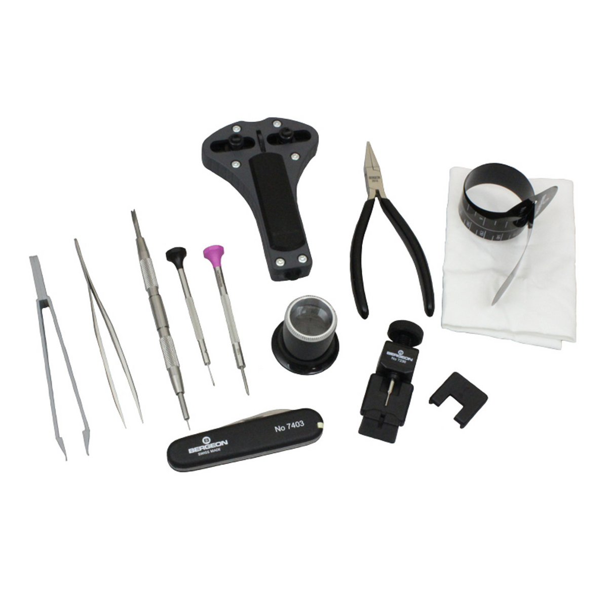 Bergeon 7812 Watchmakers Quick Service Kit, 12 Pieces Set with Carrying Case