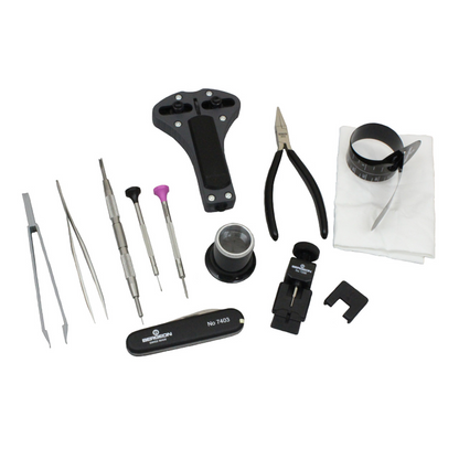 Bergeon 7812 Watchmakers Quick Service Kit, 12 Pieces Set with Carrying Case