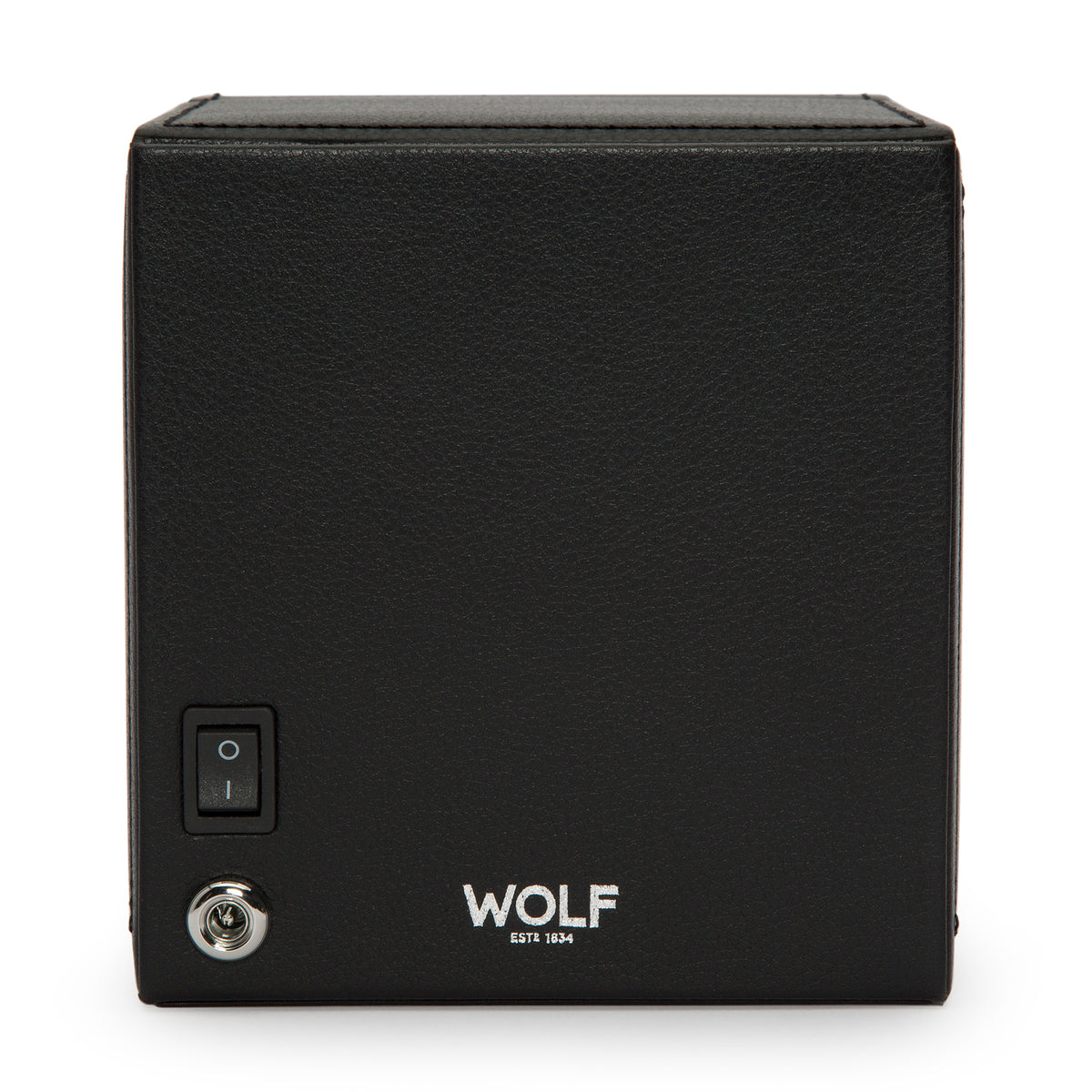 Premium Cub Watch Winder with Protective Cover by WOLF 1834 - Elegant and Efficient Automatic Watch Winding Solution