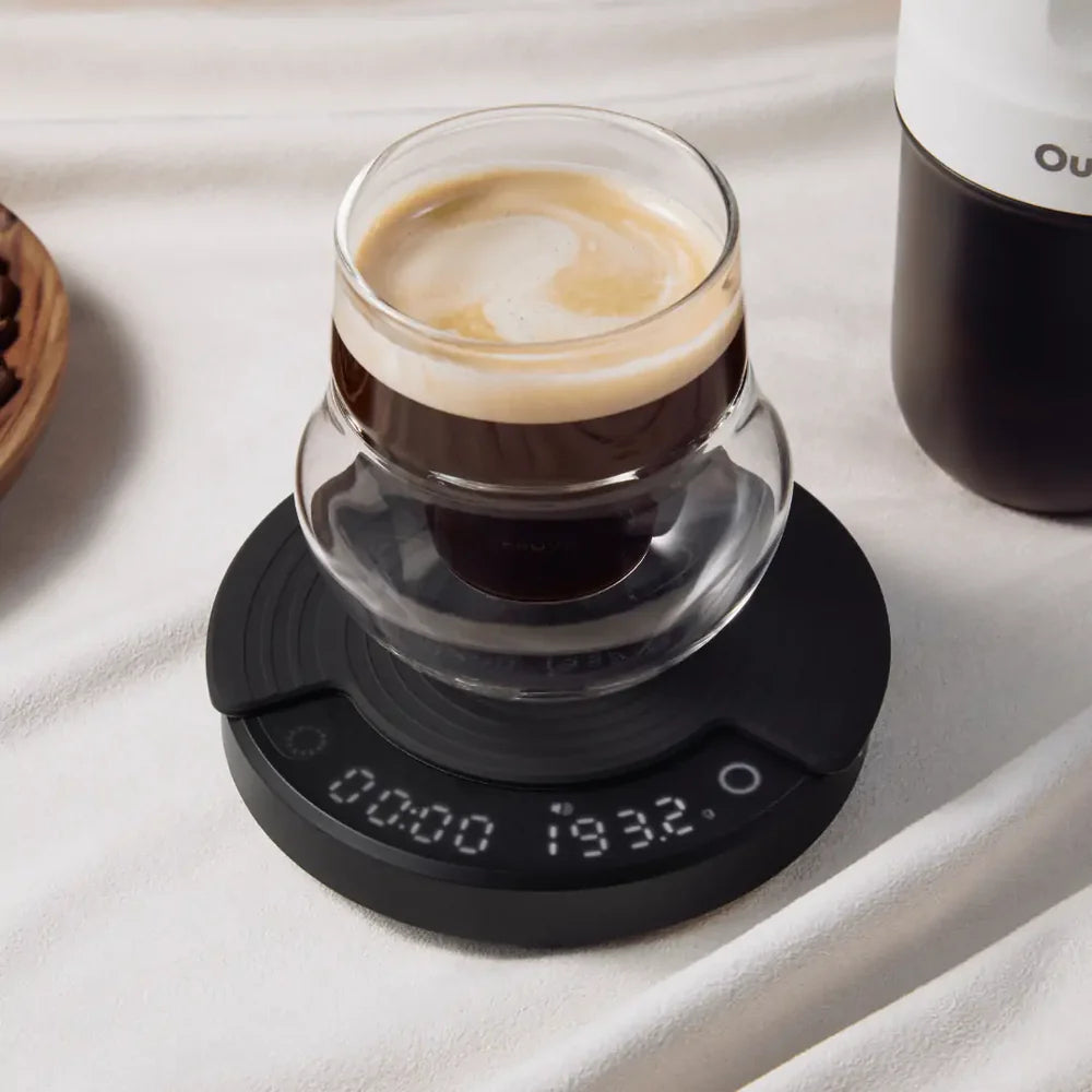 Outin Claro Smart Coffee Scale – Compact, Precise, Rechargeable with Brew Modes & Protective Case