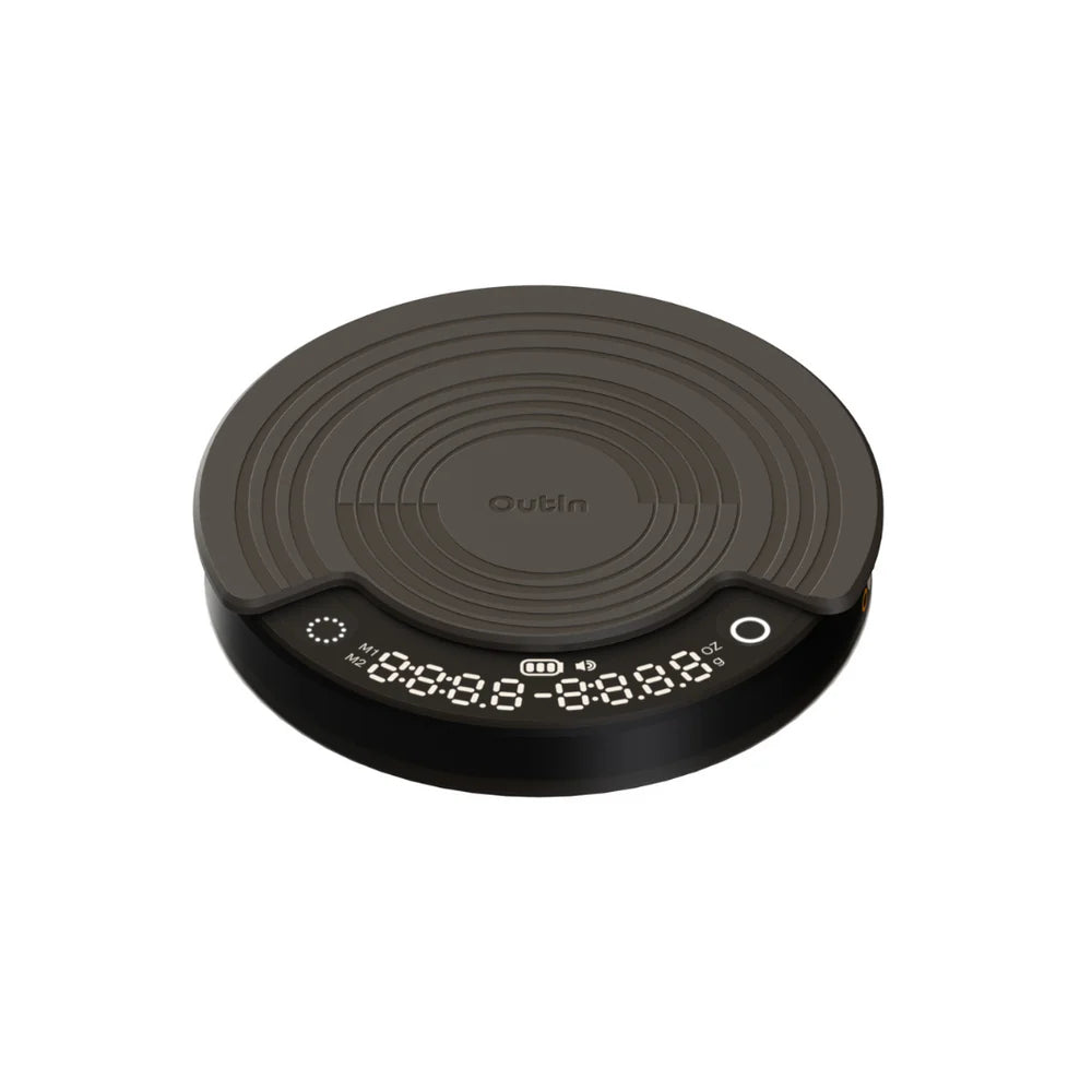 Outin Claro Smart Coffee Scale – Compact, Precise, Rechargeable with Brew Modes & Protective Case