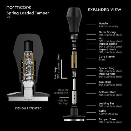 Normcore V4.1 Spring Loaded Coffee Tamper with "Click" Sound (53.3mm/58.5mm)