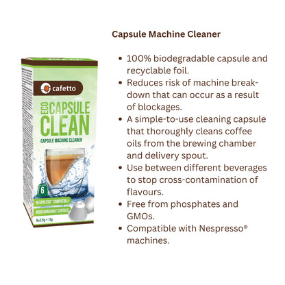 Cafetto Eco Capsule Clean, Compatible with Nespresso® machines.