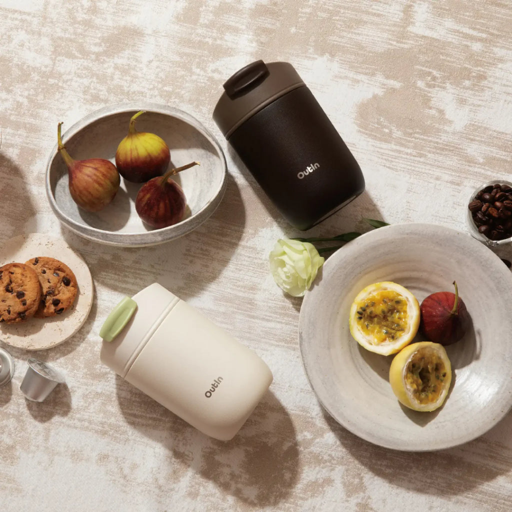 Outin Travel Tumbler 350ml - 316L Stainless Steel, Vacuum Insulated, Hot & Cold Bottle