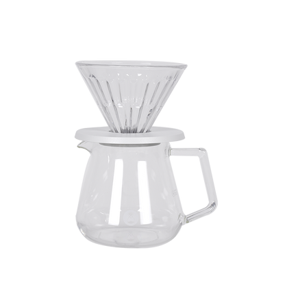 Timemore V60 Coffee Set, V60 Crystal Eye Dripper PCTG, Glass Carafe Server, Black and White, 01 and 02 Size