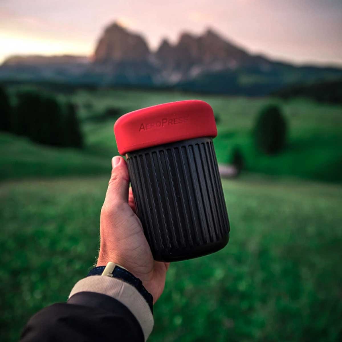 AeroPress® Go Coffee Maker, Portable Travel Coffee Press, 1-3 Cups - Makes Delicious Coffee, Espresso and Cold Brew in 1 Minute - Watch&Puck