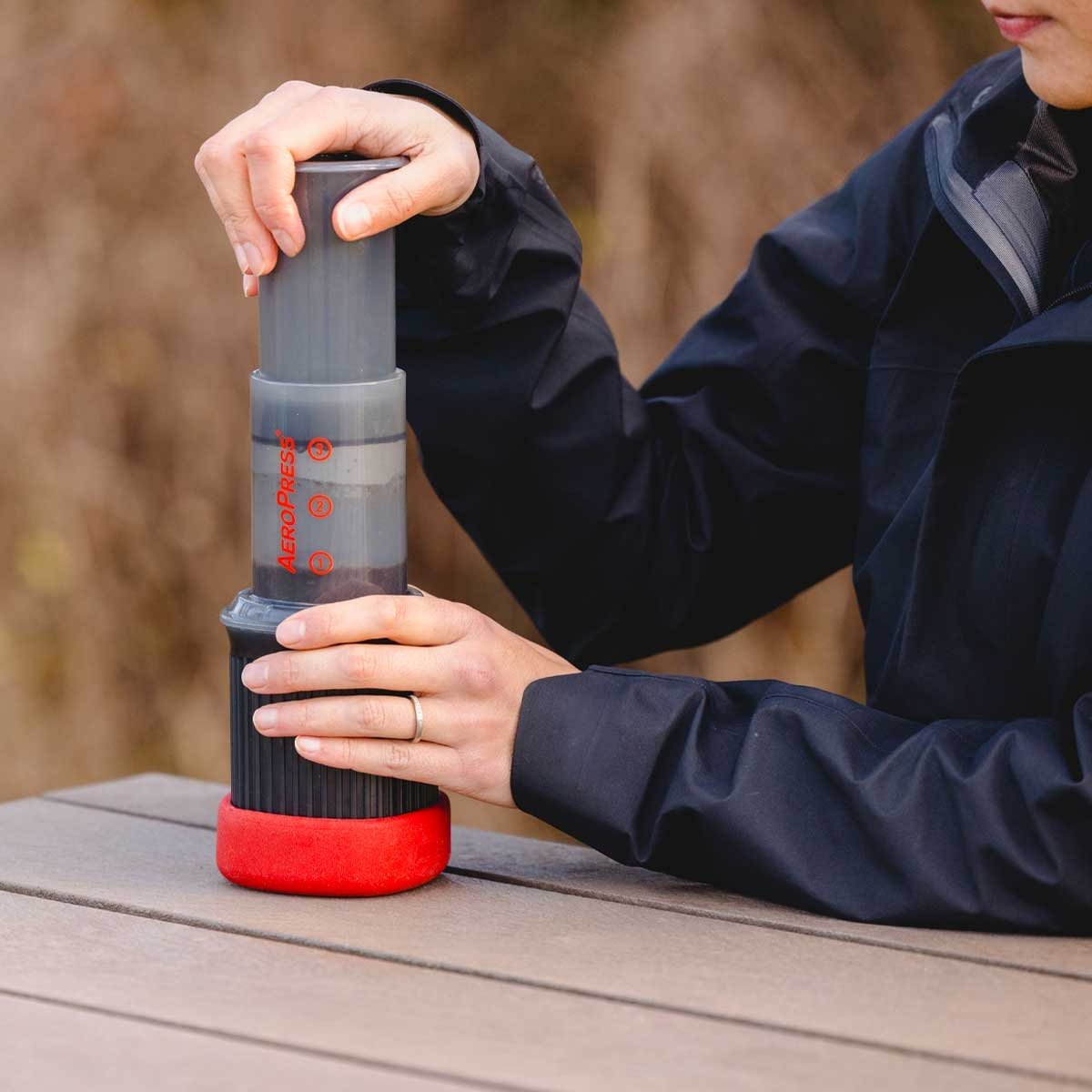 AeroPress® Go Coffee Maker, Portable Travel Coffee Press, 1-3 Cups - Makes Delicious Coffee, Espresso and Cold Brew in 1 Minute - Watch&Puck