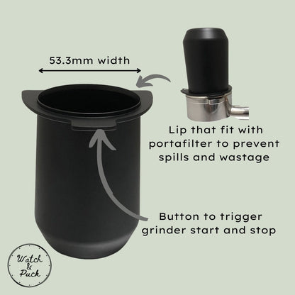 Breville 870/878/880 Dosing Cup Funnel 53mm 54mm for Coffee Grinder Powder Feeder Aluminium Espresso Machine - Watch&Puck