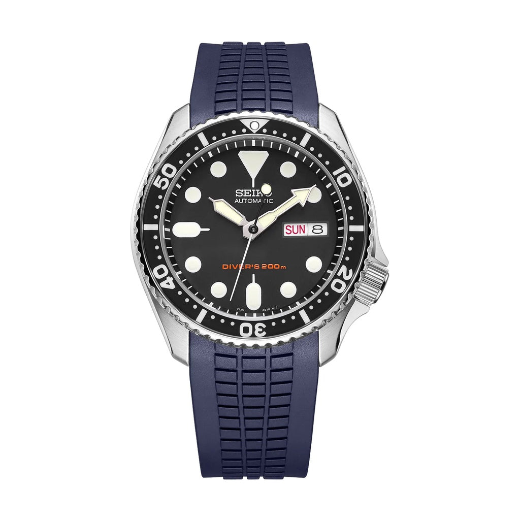 Crafter Blue Curved End Rubber Strap for Seiko SKX / Seiko 6 Sports (CB11) - Watch&Puck
