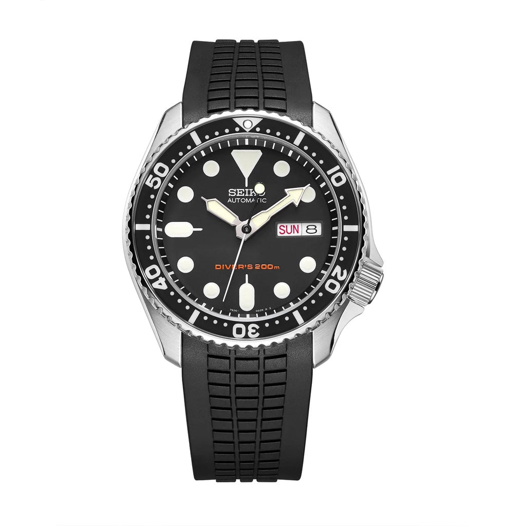 Crafter Blue Curved End Rubber Strap for Seiko SKX / Seiko 6 Sports (CB11) - Watch&Puck