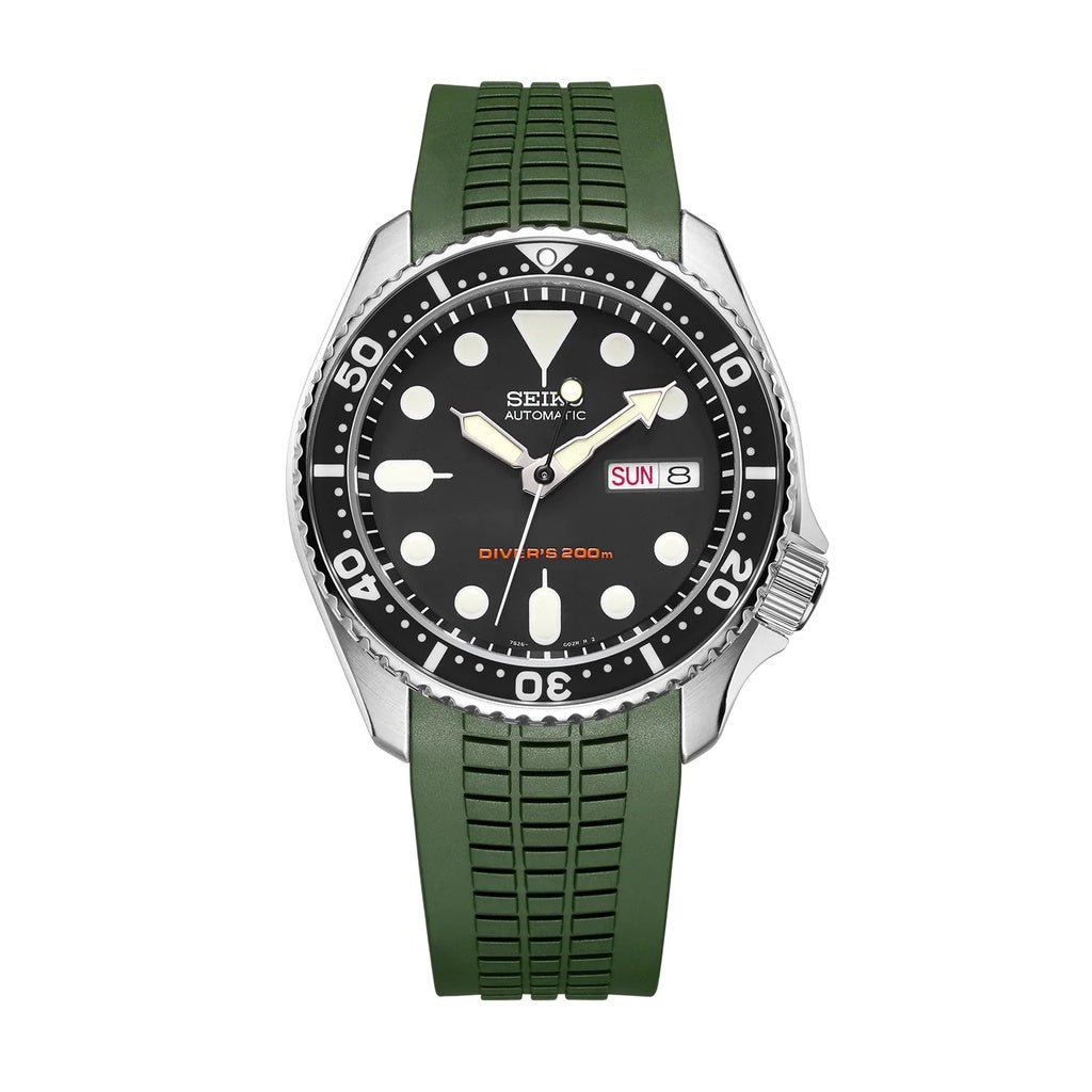 Crafter Blue Curved End Rubber Strap for Seiko SKX / Seiko 6 Sports (CB11) - Watch&Puck
