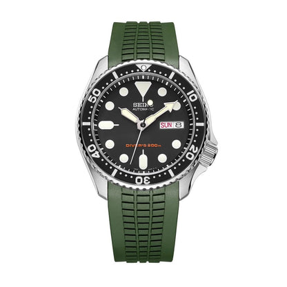Crafter Blue Curved End Rubber Strap for Seiko SKX / Seiko 6 Sports (CB11) - Watch&Puck