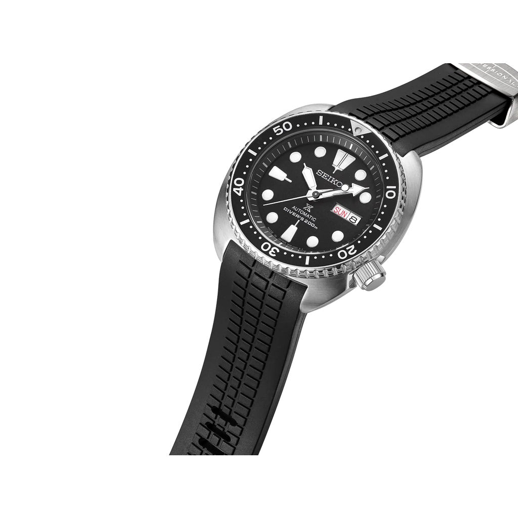 Crafter Blue Curved End Rubber Strap For Seiko Turtle (CB12) - Watch&Puck