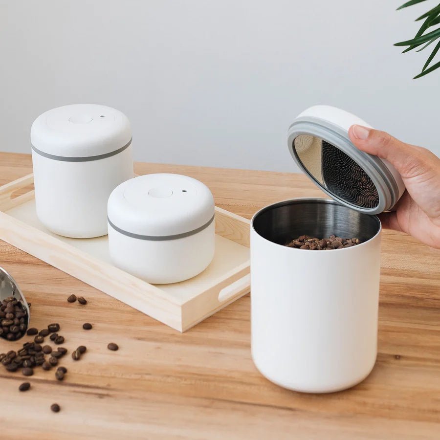 Fellow Atmos Vacuum Canister Airtight Seal, Keep coffee fresher, Vacuum Pump, Press To Release, Twist To Remove Air - Watch&Puck