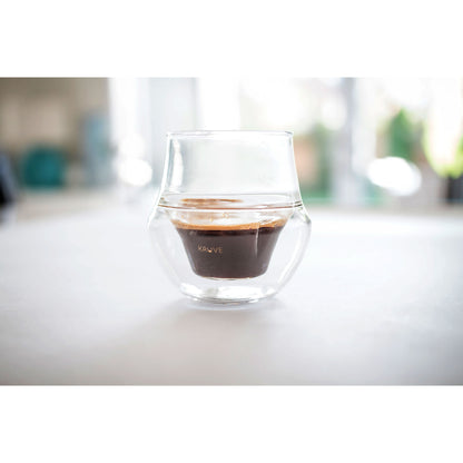 Kruve PROPEL Espresso Glass Set, 75ml, Double-walled Construction, Circulate Rich Aroma, Hand-blown Borosilicate Glass