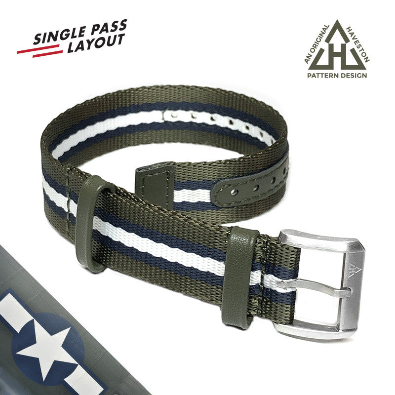Haveston Service Series Nylon Watch Strap, 20mm, 22mm, A2 enhanced version, Heavy Weave Polyamide
