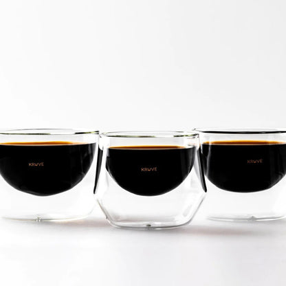 Kruve IMAGINE Milk Glass for Coffee Latte Art, Cappuccino, Insulated Double Wall, Hand-blown borosilicate glass