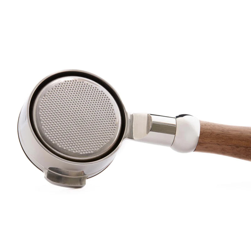 Saint Anthony Industries The Harold, Bottomless 58mm E61 Portafilter, laser engraved wood