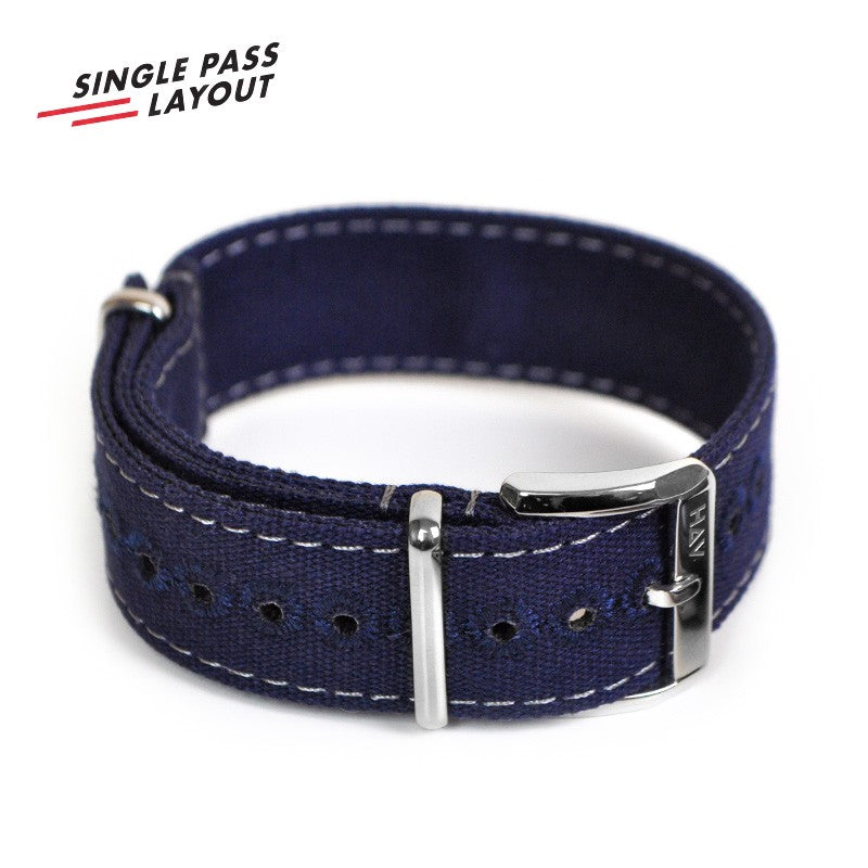 Haveston Corp. Canvas Series Watch Strap, 20mm, 22mm, Heavy weave Cotton Canvas, Stainless Steel Buckle