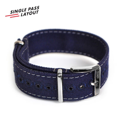 Haveston Corp. Canvas Series Watch Strap, 20mm, 22mm, Heavy weave Cotton Canvas, Stainless Steel Buckle