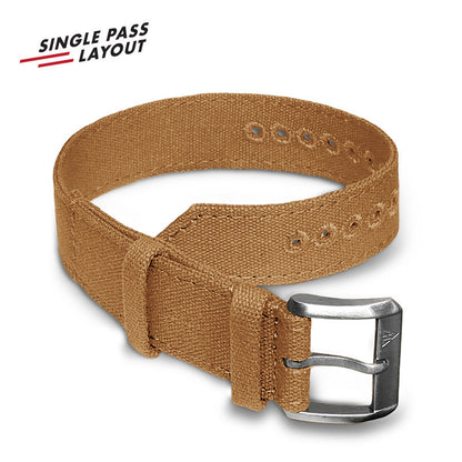 Haveston Corp. Canvas Series Watch Strap, 20mm, 22mm, Heavy weave Cotton Canvas, Stainless Steel Buckle
