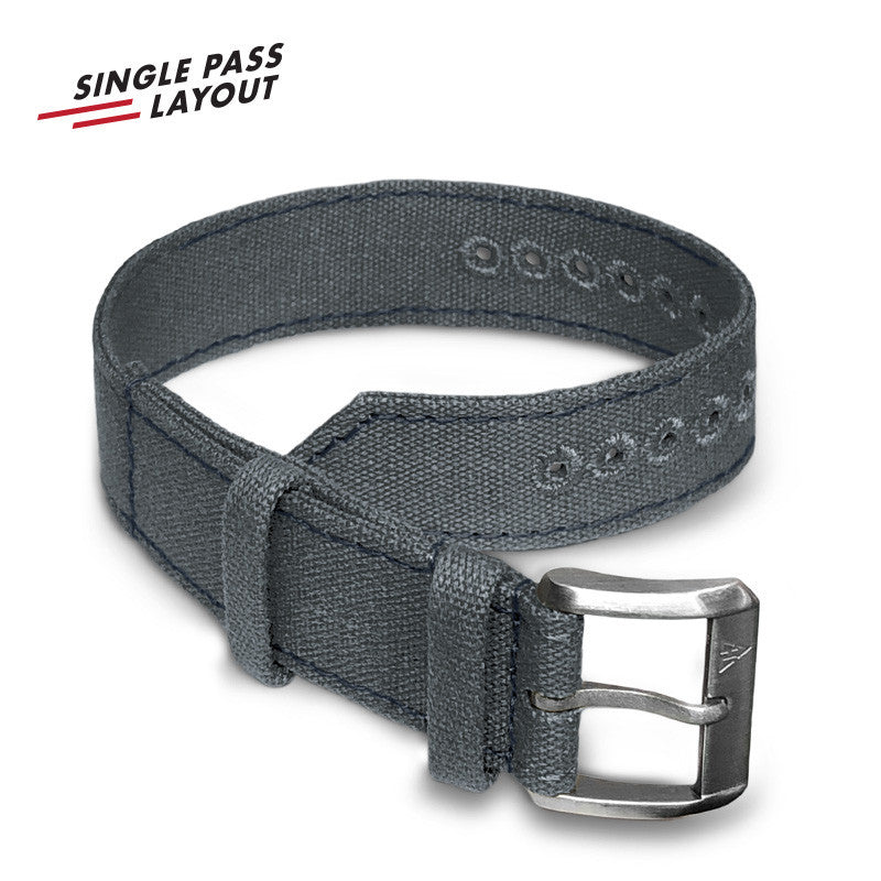 Haveston Corp. Canvas Series Watch Strap, 20mm, 22mm, Heavy weave Cotton Canvas, Stainless Steel Buckle